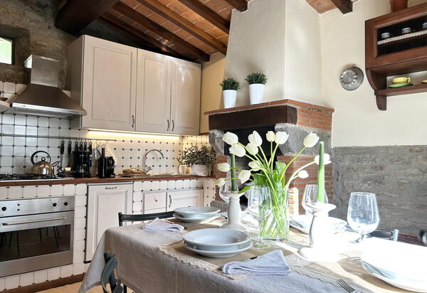 Antico Casale: Esszimmer, Küche