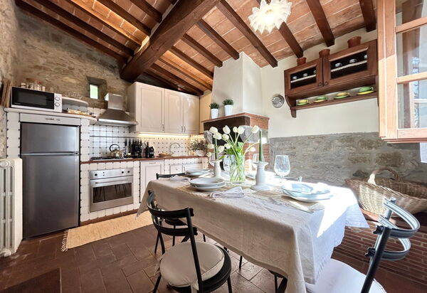 Antico Casale: Esszimmer, Küche