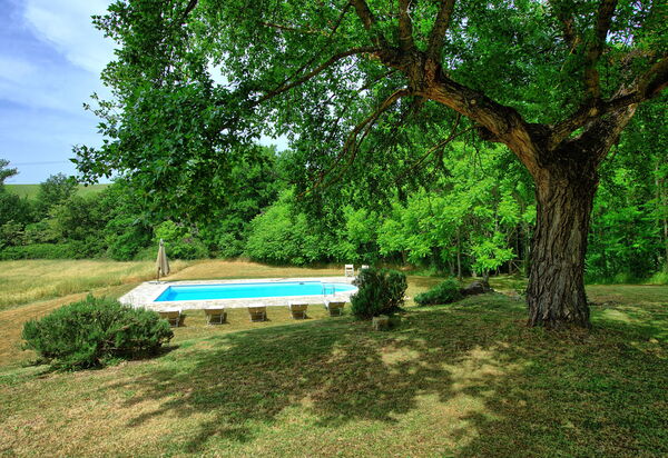 Villa Gualchiere: Draussen, Garten, Schwimmbad