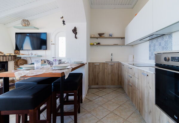 Beach Villa Athanasia: Dining Room, Kitchen, Living Room