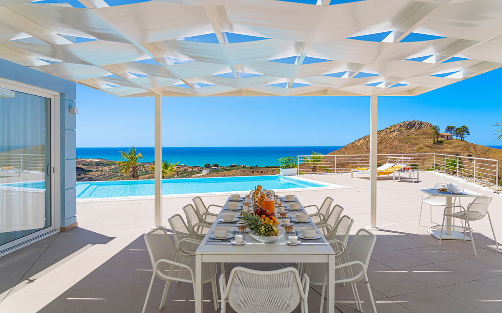 Villa Domizia: Balcone / Terrazza / Patio, Piscina, Vista Panoramica