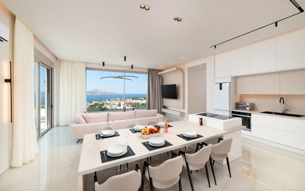 Seaview Lux: Cucina, Sala da pranzo, Soggiorno