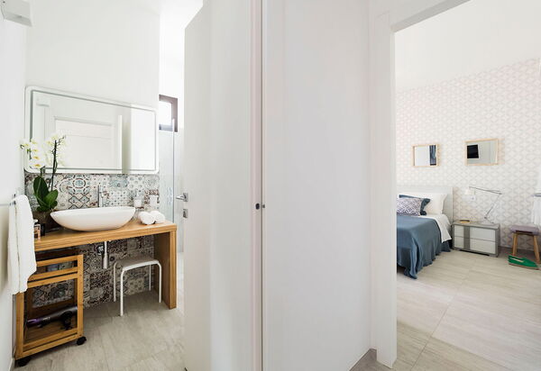 Villa San Lorenzo Timo: Bad, Schlafzimmer