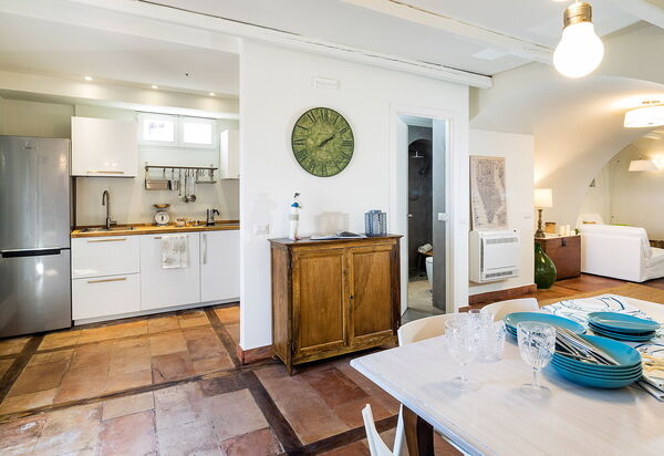 Casa Tecla: Esszimmer, Küche, Wohnzimmer