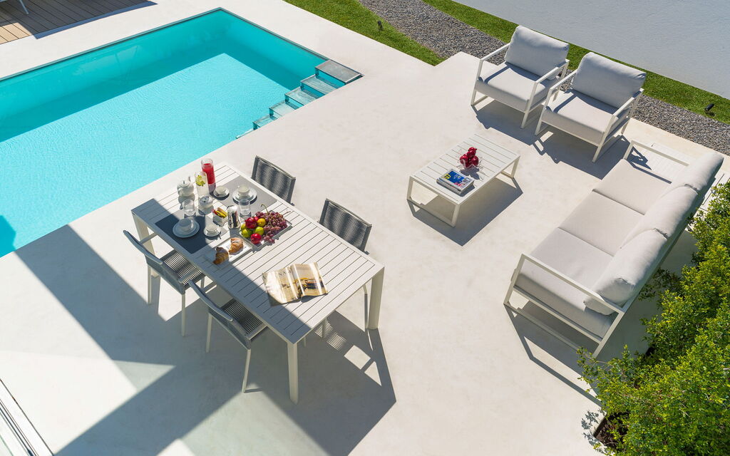 Villa Gadir: Balcony / Terrace / Patio, Building Exterior, Food, Outdoor, Pool