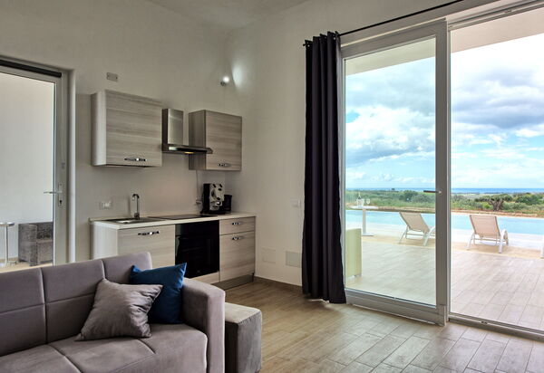 Villa Infinito: Küche, Wohnzimmer