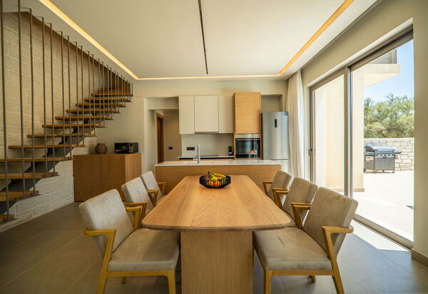 Villa Zen Chrysi: Frokostlokale, Køkken, Stue