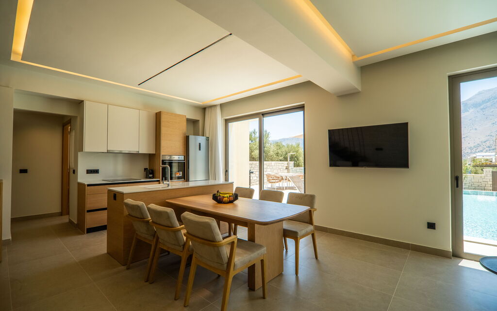 Villa Zen Chrysi: Køkken, Stue