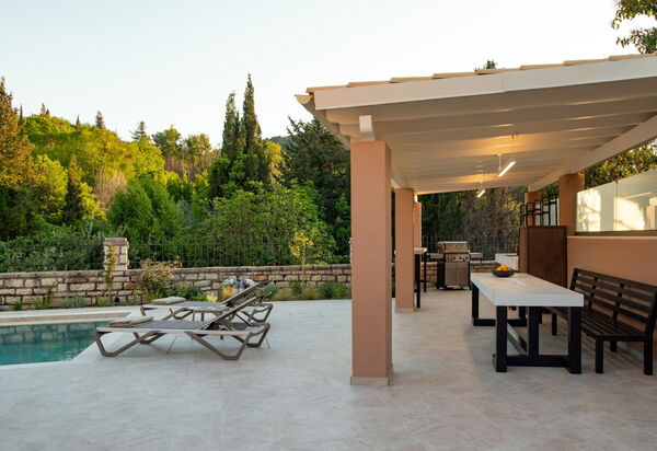 Villa Eleas Ikos: Balcony / Terrace / Patio, Building Exterior, Outdoor, Pool